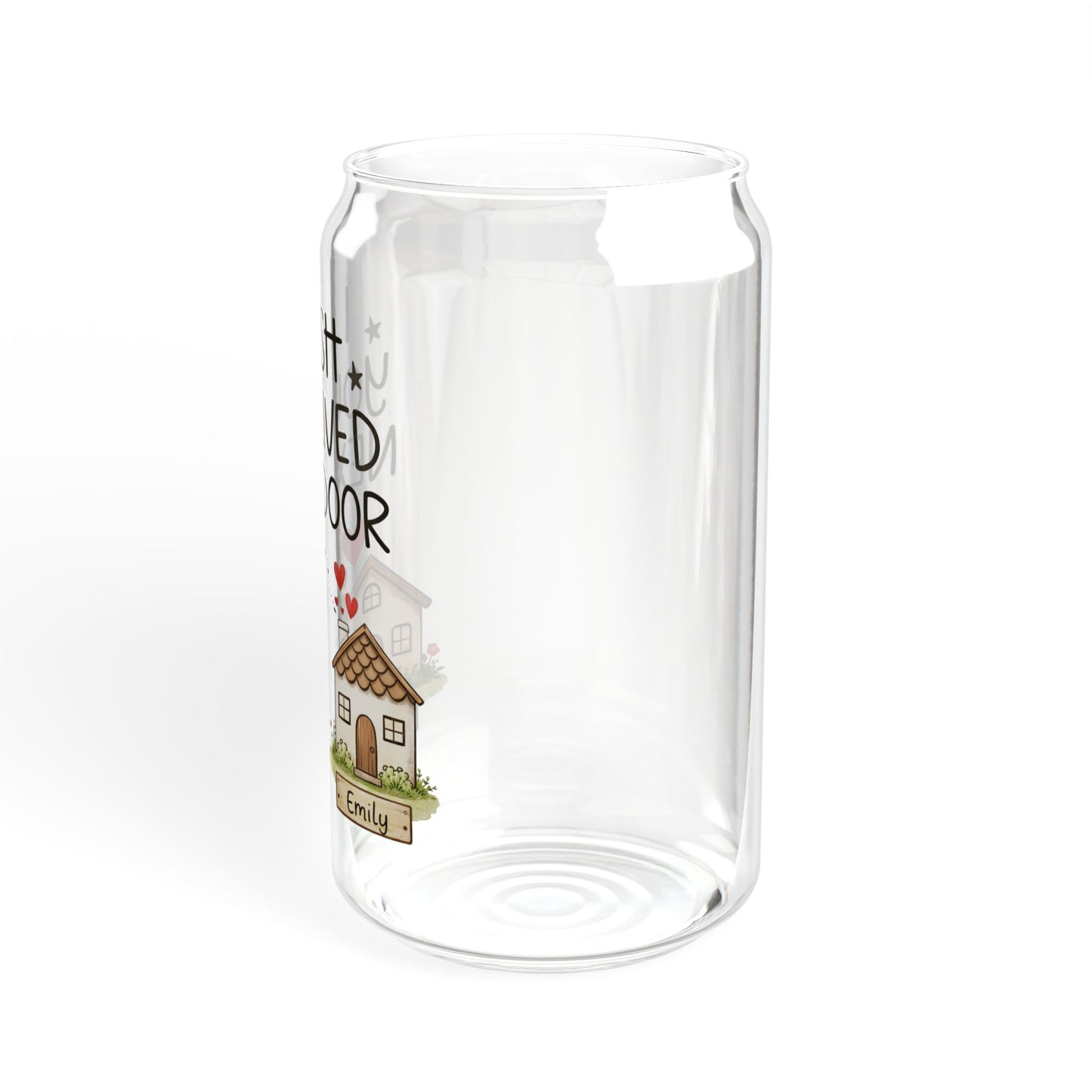 Sipper Glass — "I Wish You Lived Next Door" Cute Neighborhood Friendship Drinkware, 16oz