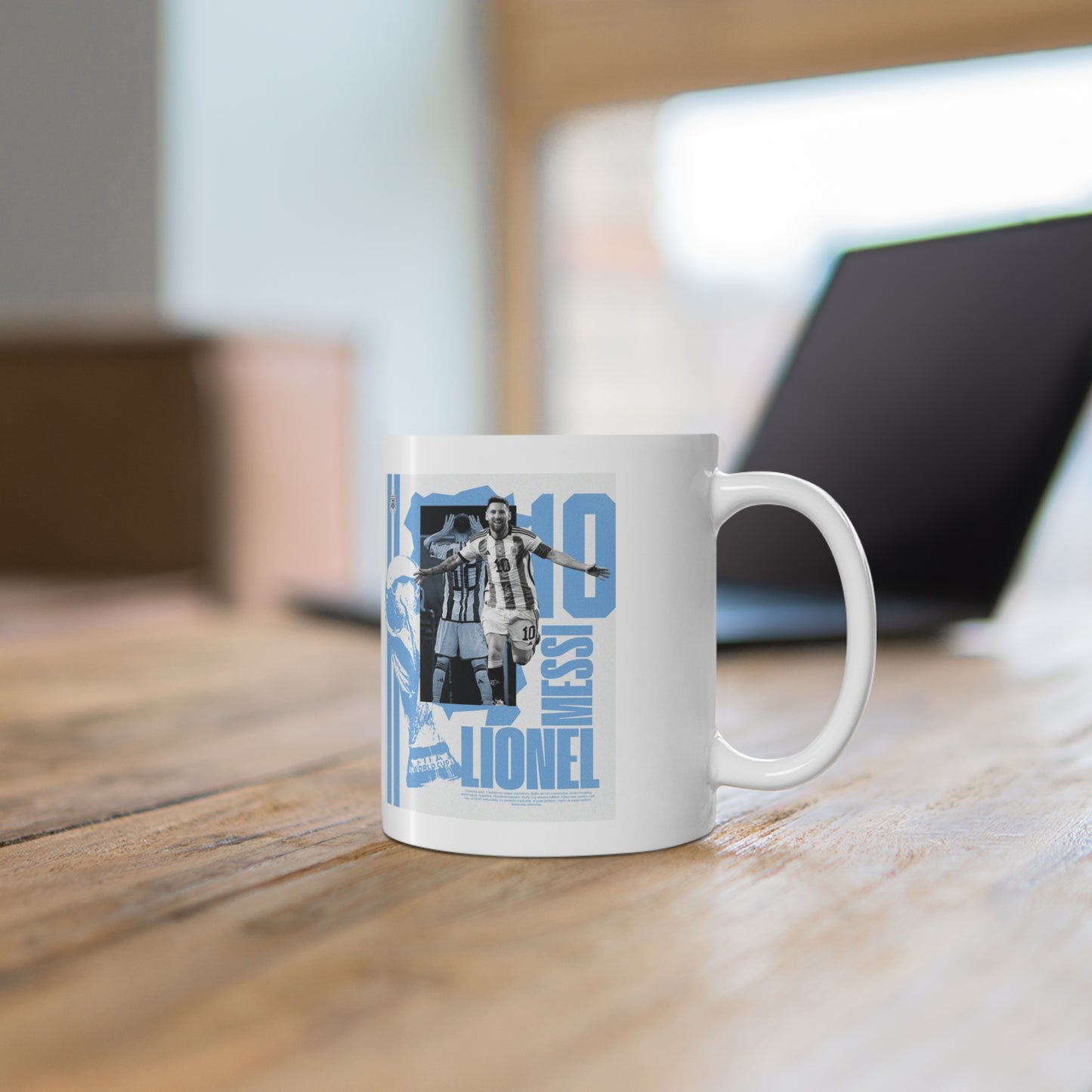 Lionel Messi Soccer Mug — Retro Argentina Jersey 11oz Coffee Cup