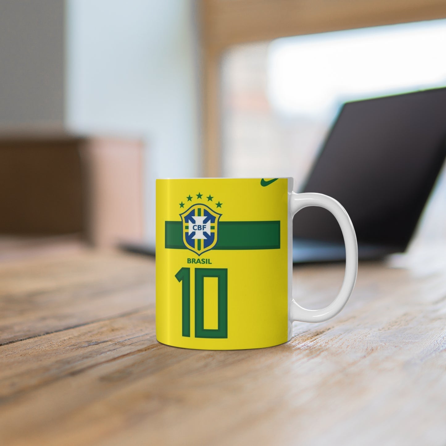 Brazil Soccer Team Mug - Seleção 2024 Yellow Football Fan Coffee Cup
