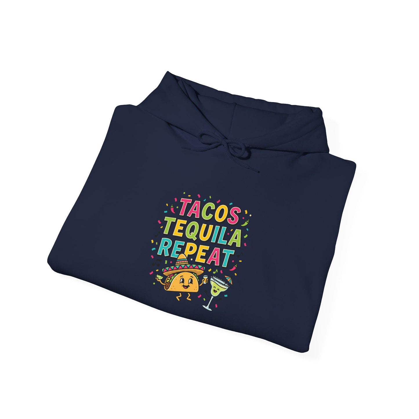 Tacos Tequila Repeat Hoodie | Cinco de Mayo taco shirt, margarita party sweatshirt
