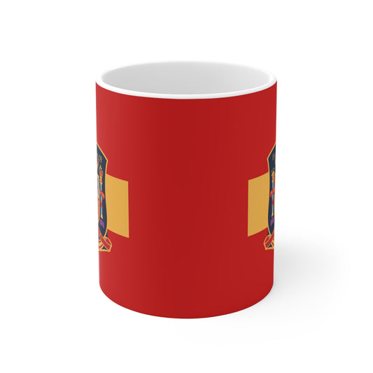 Spain Football Crest 11oz Mug — Spanish National Team Soccer Emblem on Red