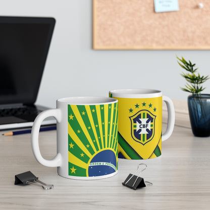 Brazil Flag Coffee Mug - Ordem e Progresso 11oz