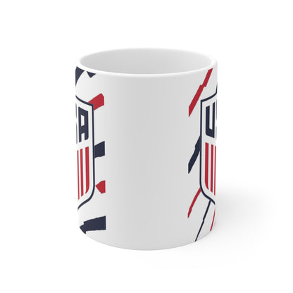 USA Shield 11oz Coffee Mug – Patriotic Red White Blue Drinkware