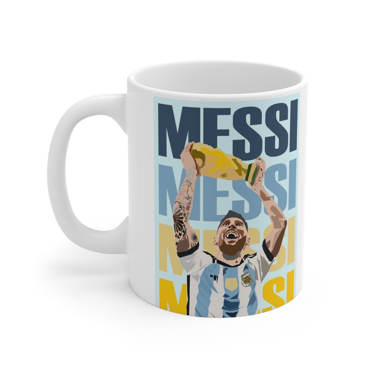 Messi World Cup Champion Mug — Lionel Messi Argentina Football Coffee Cup
