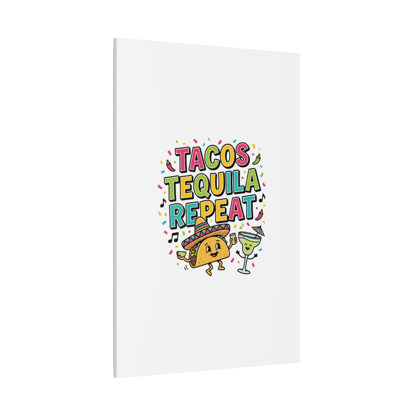 Tacos Tequila Repeat Canvas | Cinco de Mayo party wall art