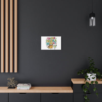 Tacos Tequila Repeat Canvas | Cinco de Mayo party wall art