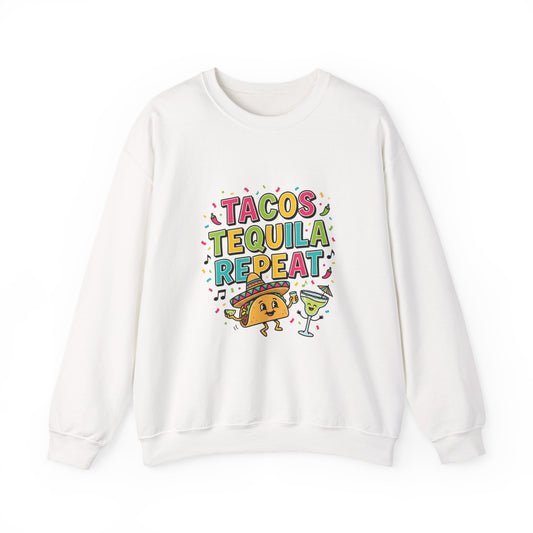 Tacos Tequila Repeat Sweatshirt | Cinco de Mayo, fiesta shirt