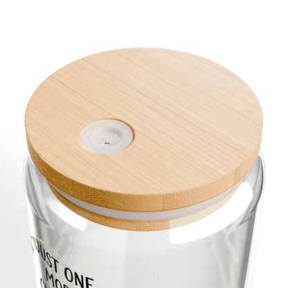 16oz Glass Sipper - "Just One More Chapter" Reading Cat Design