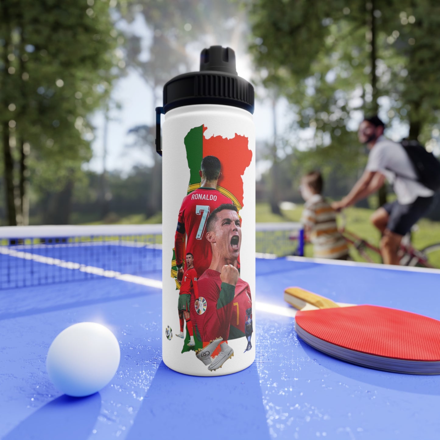 Portugal Soccer Stainless Steel Water Bottle — Cristiano Ronaldo Tribute Sports Bottle