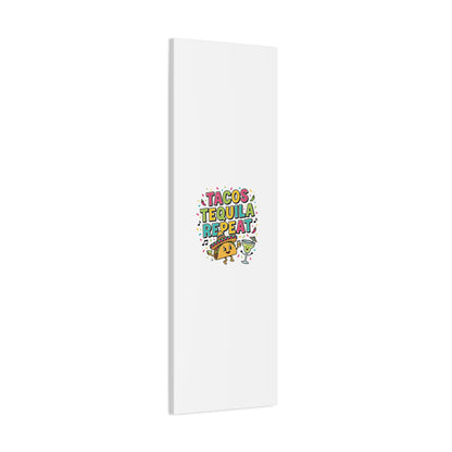 Tacos Tequila Repeat Canvas | Cinco de Mayo party wall art