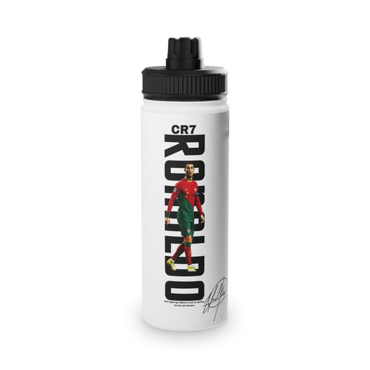 CR7 Ronaldo Stainless Steel Sports Water Bottle — Football Player Design
