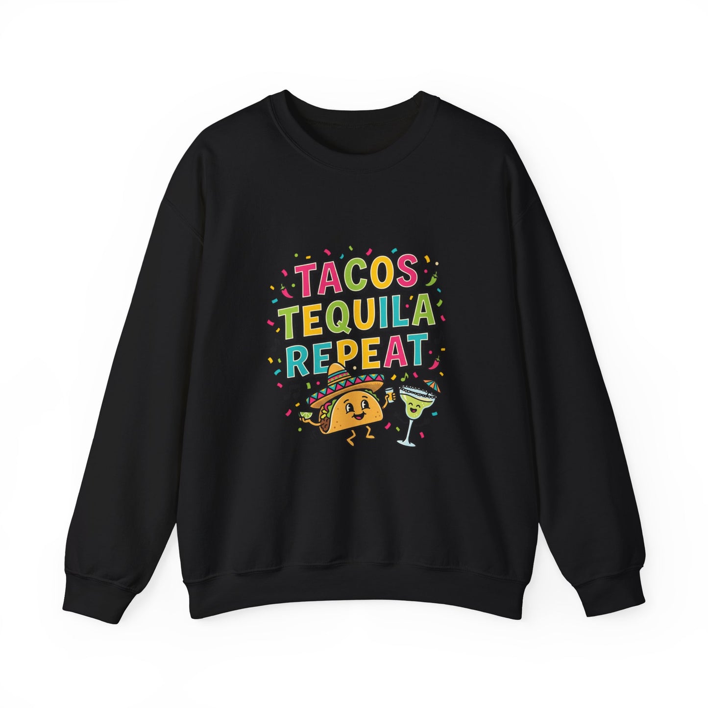 Tacos Tequila Repeat Sweatshirt | Cinco de Mayo, fiesta shirt