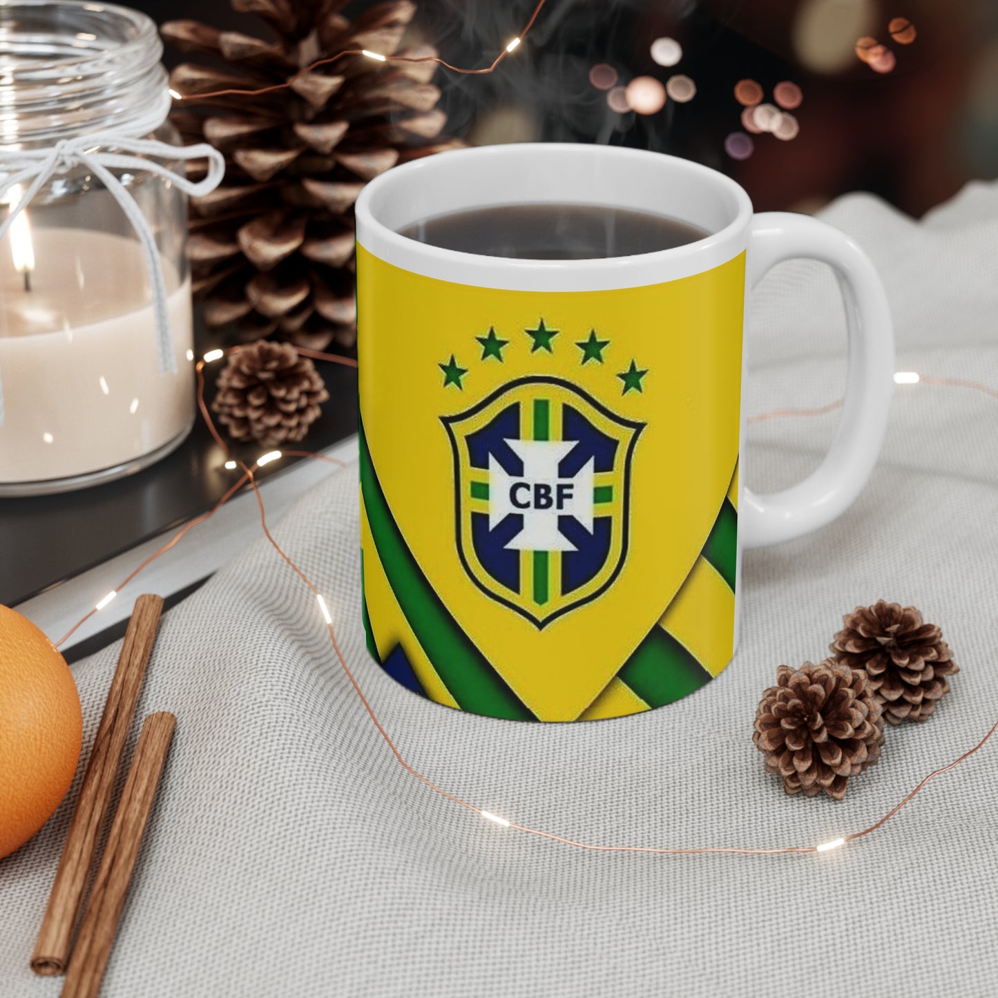 Brazil Flag Coffee Mug - Ordem e Progresso 11oz
