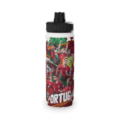 Portugal Soccer Team Stainless Steel Water Bottle — Sports Lid, Fan Travel Bottle