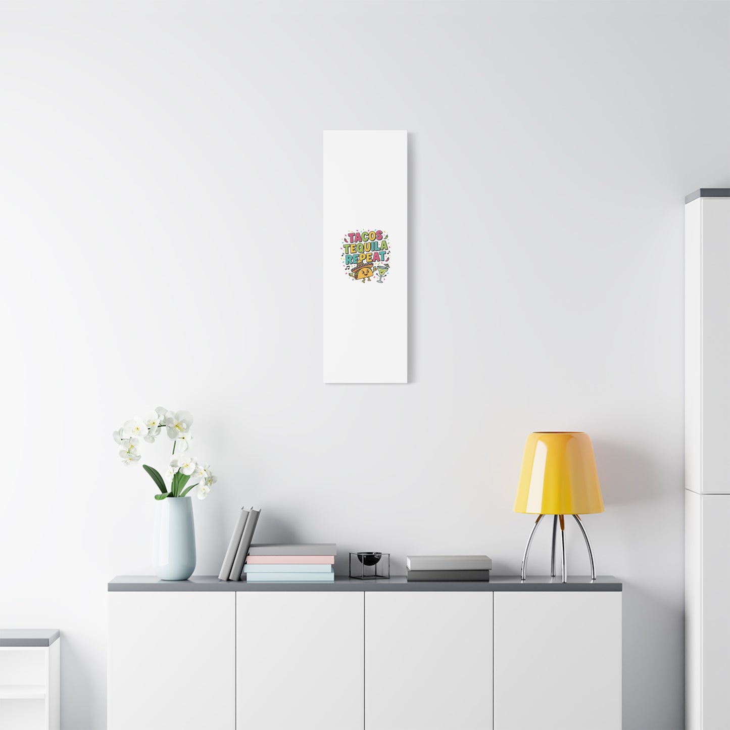 Tacos Tequila Repeat Canvas | Cinco de Mayo party wall art