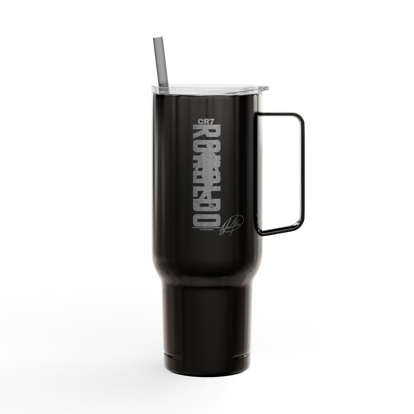 CR7 Ronaldo Signature 40oz Insulated Engraved Tumbler with Handle & Lid