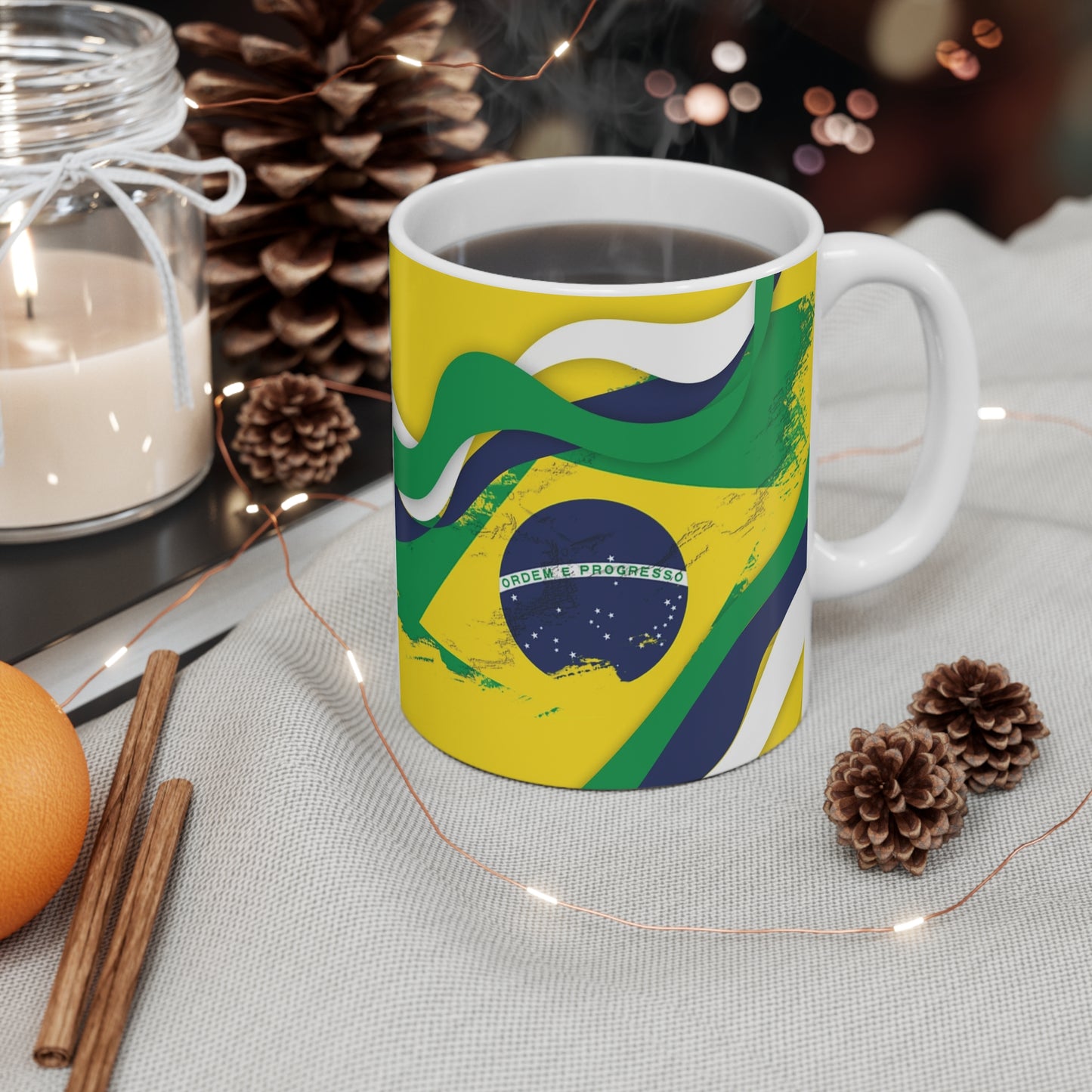 Brazil Football Crest 11oz Mug – CBF Shield Soccer Fan Coffee Cup