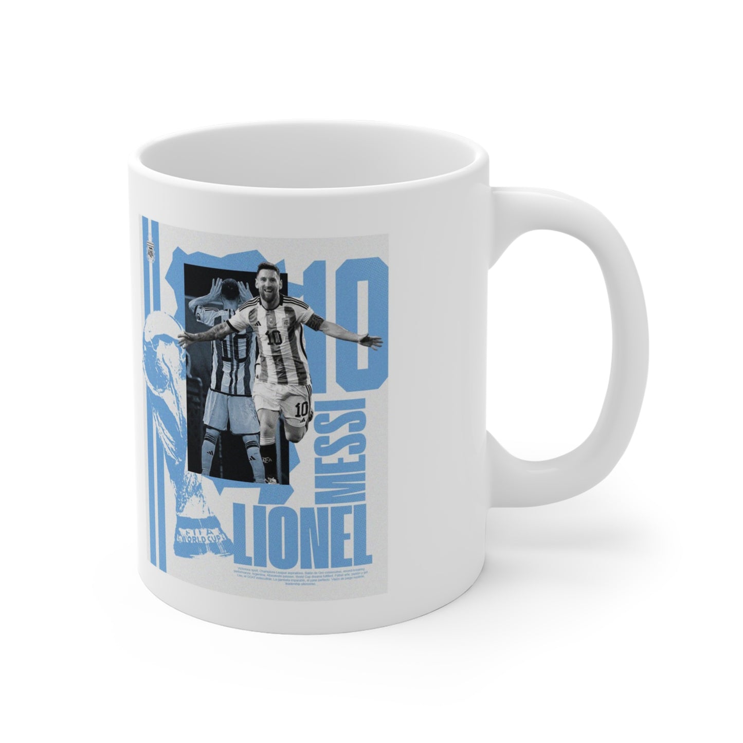 Lionel Messi Soccer Mug — Retro Argentina Jersey 11oz Coffee Cup