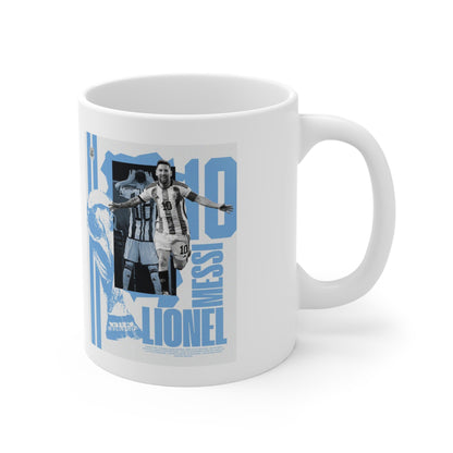 Lionel Messi Soccer Mug — Retro Argentina Jersey 11oz Coffee Cup