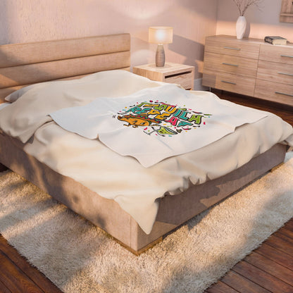 Tacos Tequila Repeat Velveteen Blanket | Cinco de Mayo fiesta humor