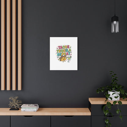 Tacos Tequila Repeat Canvas | Cinco de Mayo party wall art