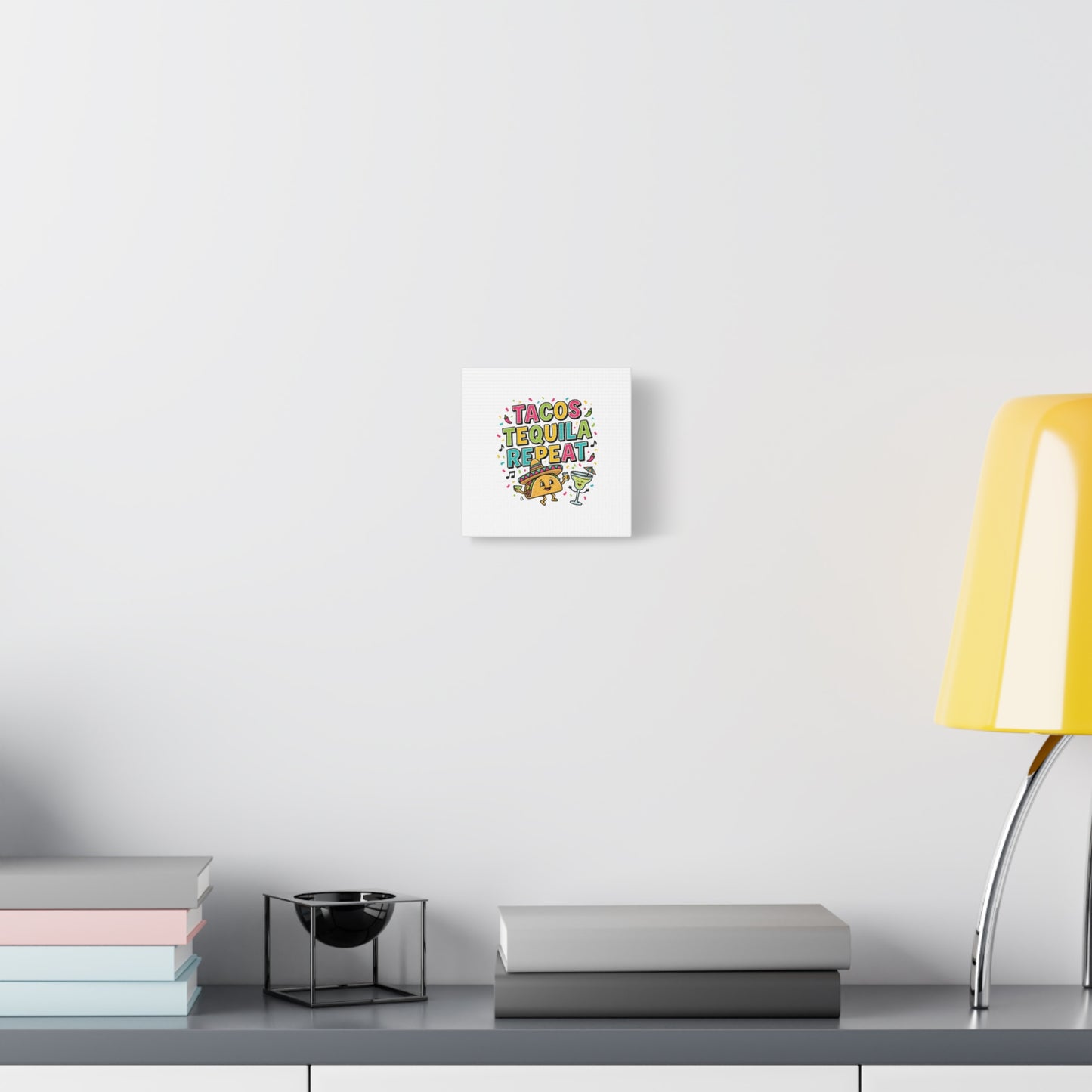 Tacos Tequila Repeat Canvas | Cinco de Mayo party wall art