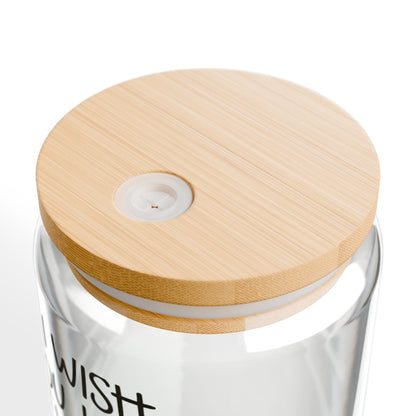 Sipper Glass — "I Wish You Lived Next Door" Cute Neighborhood Friendship Drinkware, 16oz
