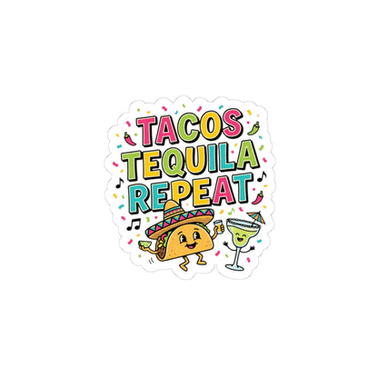 Tacos Tequila Repeat Sticker | Cinco de Mayo, Fiesta Humor