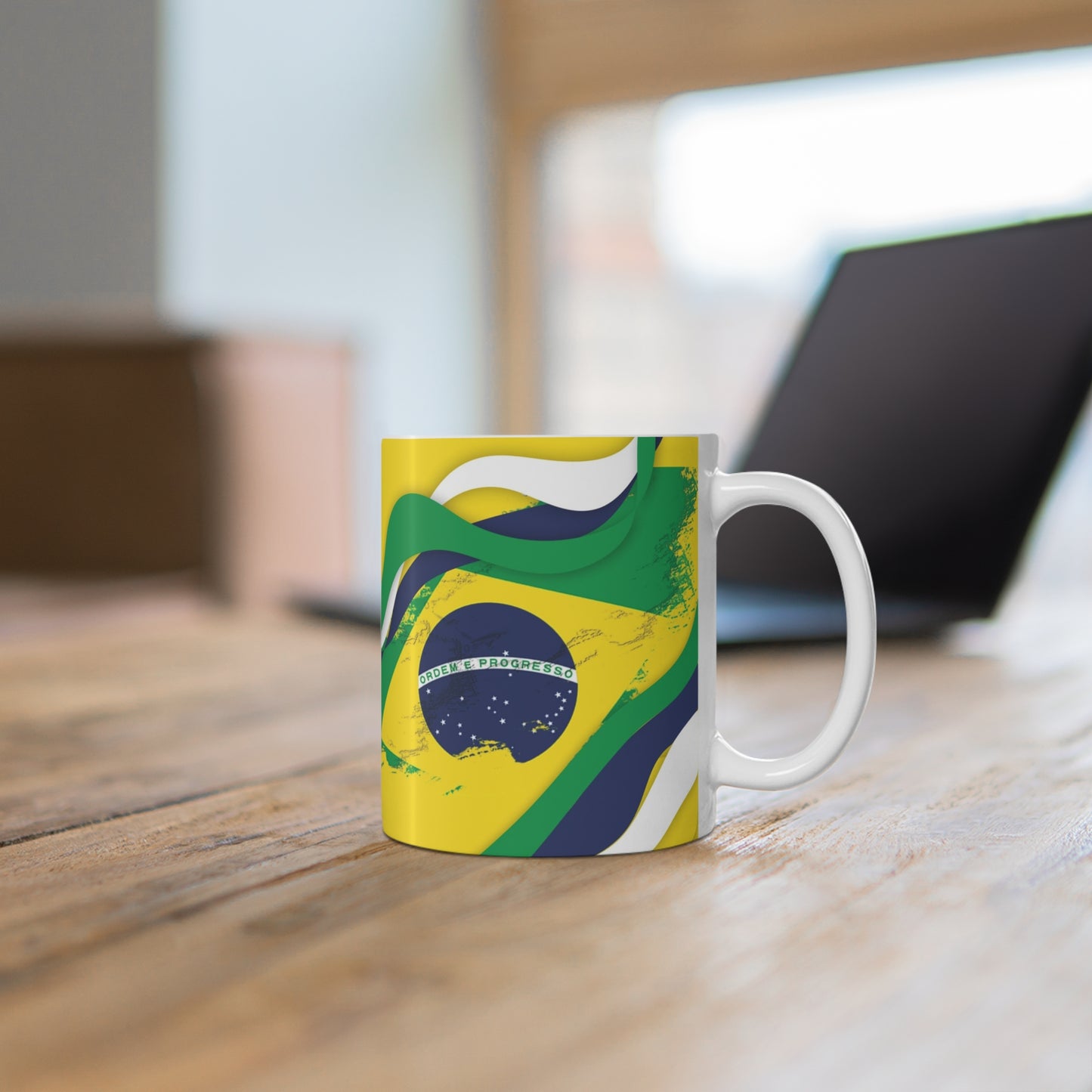 Brazil Football Crest 11oz Mug – CBF Shield Soccer Fan Coffee Cup