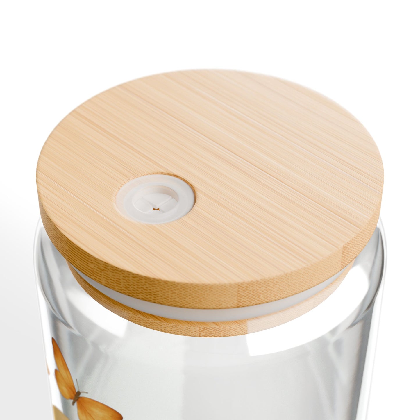 Sunflower & Sunshine 16oz Glass Sipper with Bamboo Lid