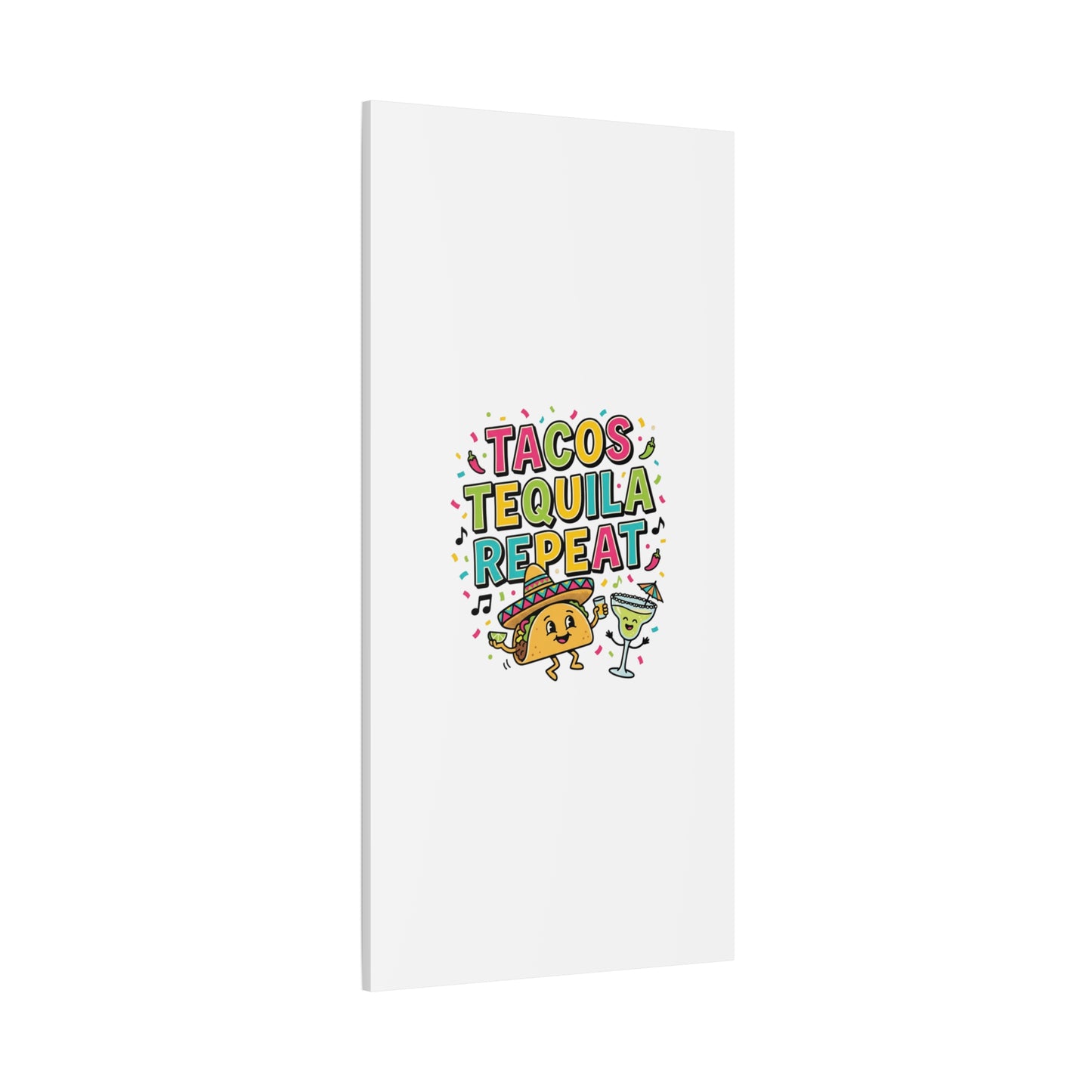 Tacos Tequila Repeat Canvas | Cinco de Mayo party wall art