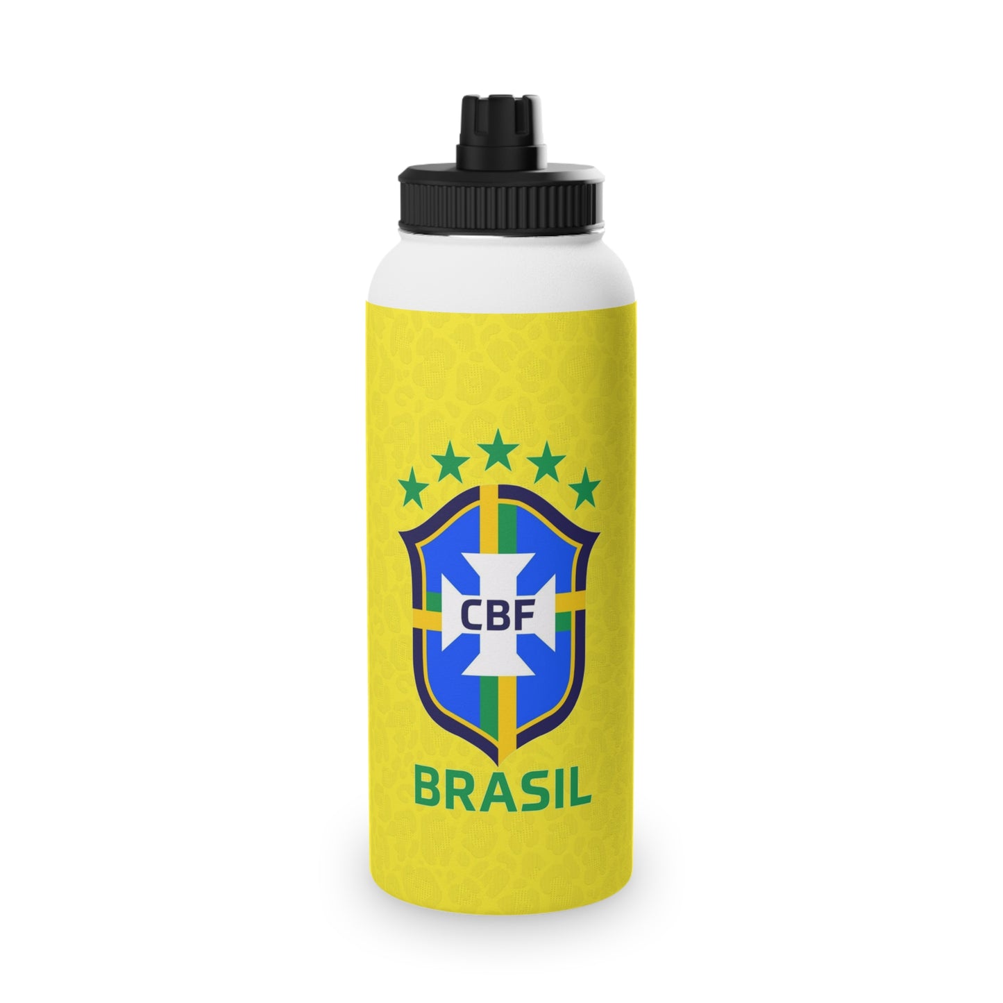 Brasil Soccer Crest Stainless Steel Water Bottle – Sports Lid