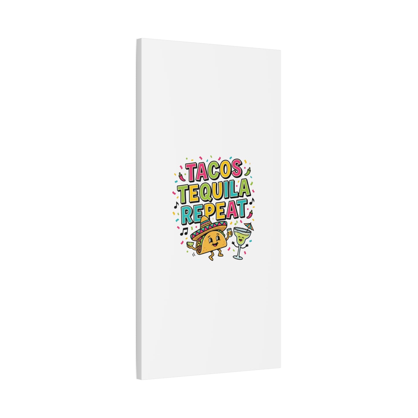 Tacos Tequila Repeat Canvas | Cinco de Mayo party wall art