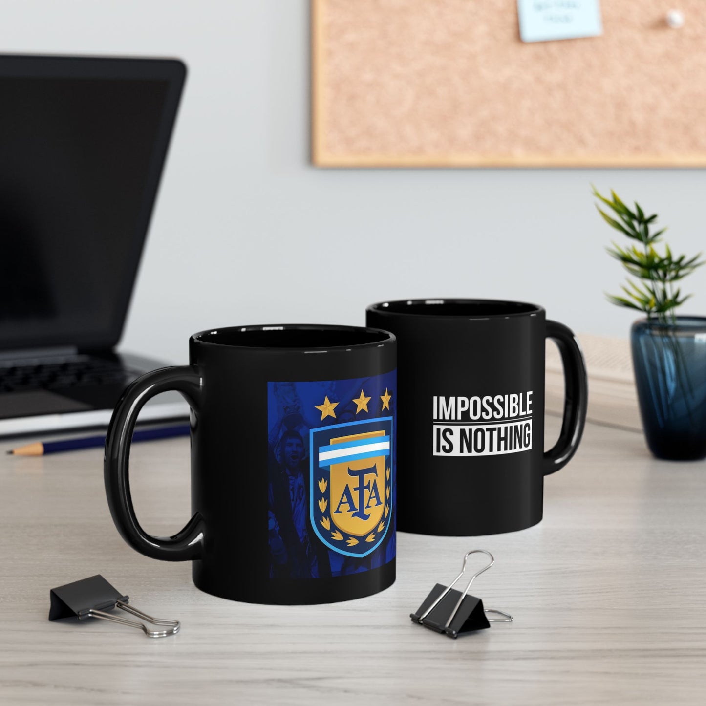 Impossible Is Nothing Black Mug — Motivational Coffee Cup (11oz/15oz)