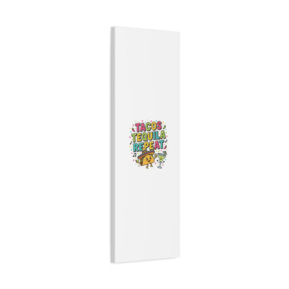 Tacos Tequila Repeat Canvas | Cinco de Mayo party wall art