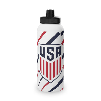 USA Shield Stainless Steel Sports Water Bottle - Patriotic Athletic Hydration