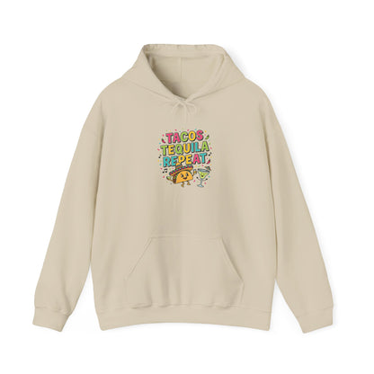 Tacos Tequila Repeat Hoodie | Cinco de Mayo taco shirt, margarita party sweatshirt