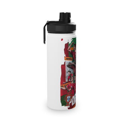 Portugal Soccer Team Stainless Steel Water Bottle — Sports Lid, Fan Travel Bottle