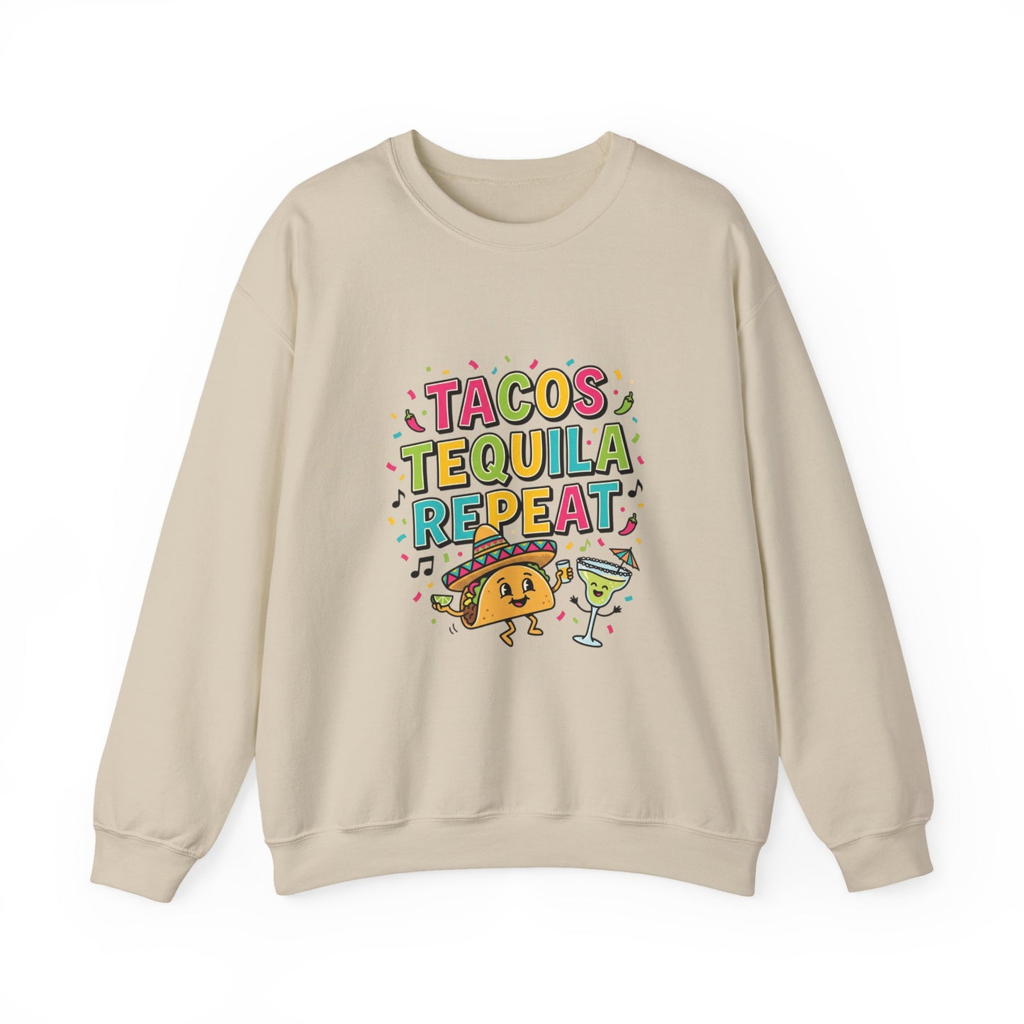 Tacos Tequila Repeat Sweatshirt | Cinco de Mayo, fiesta shirt