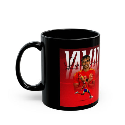 Spain Flag Coffee Mug — Spanish Crest 11oz/15oz Black Ceramic
