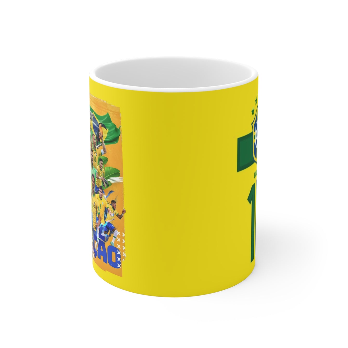 Brazil Soccer Team Mug - Seleção 2024 Yellow Football Fan Coffee Cup