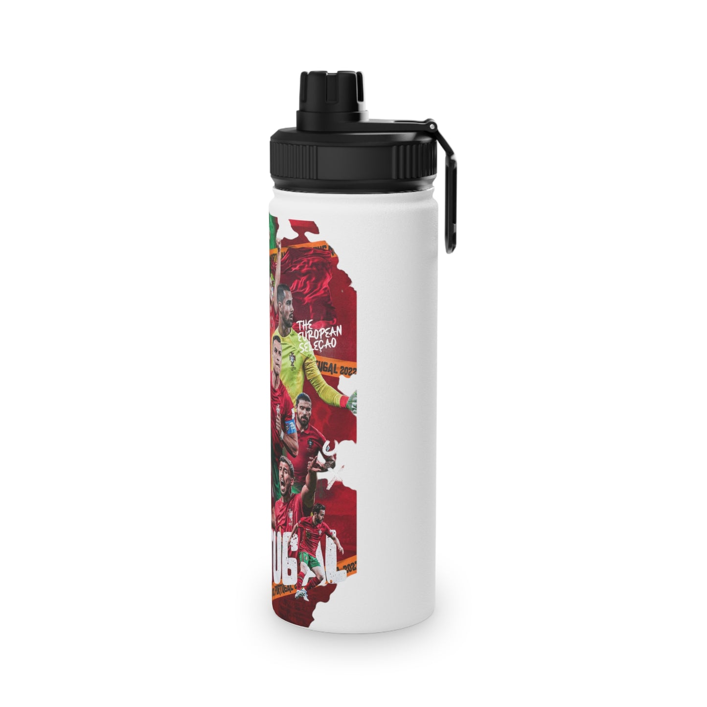 Portugal Soccer Team Stainless Steel Water Bottle — Sports Lid, Fan Travel Bottle