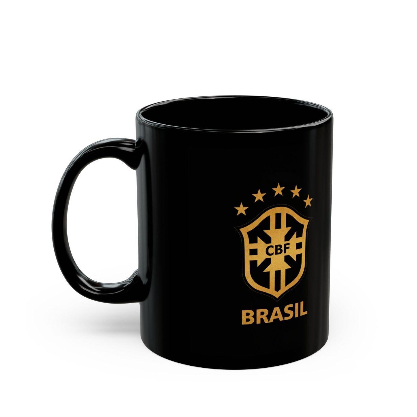 Brazil Soccer Player Black Mug – Football Fan Coffee Cup (11oz/15oz)