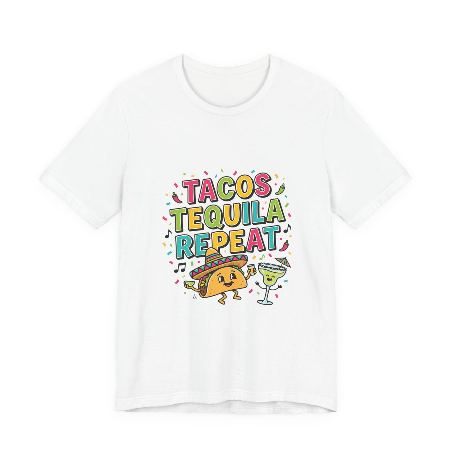 Tacos Tequila Repeat Tee | Cinco de Mayo fiesta shirt