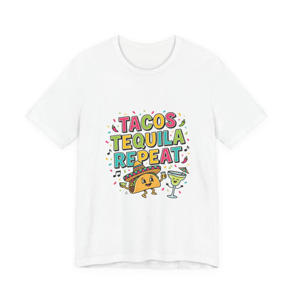 Tacos Tequila Repeat Tee | Cinco de Mayo fiesta shirt