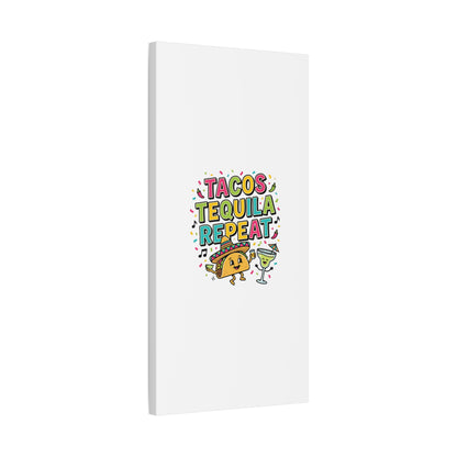 Tacos Tequila Repeat Canvas | Cinco de Mayo party wall art