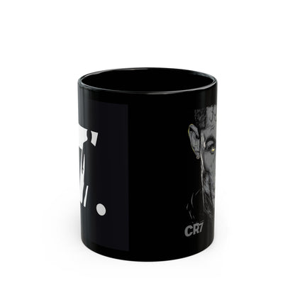CR7 Ronaldo Black Ceramic Mug – Portrait Coffee Cup (11oz/15oz)