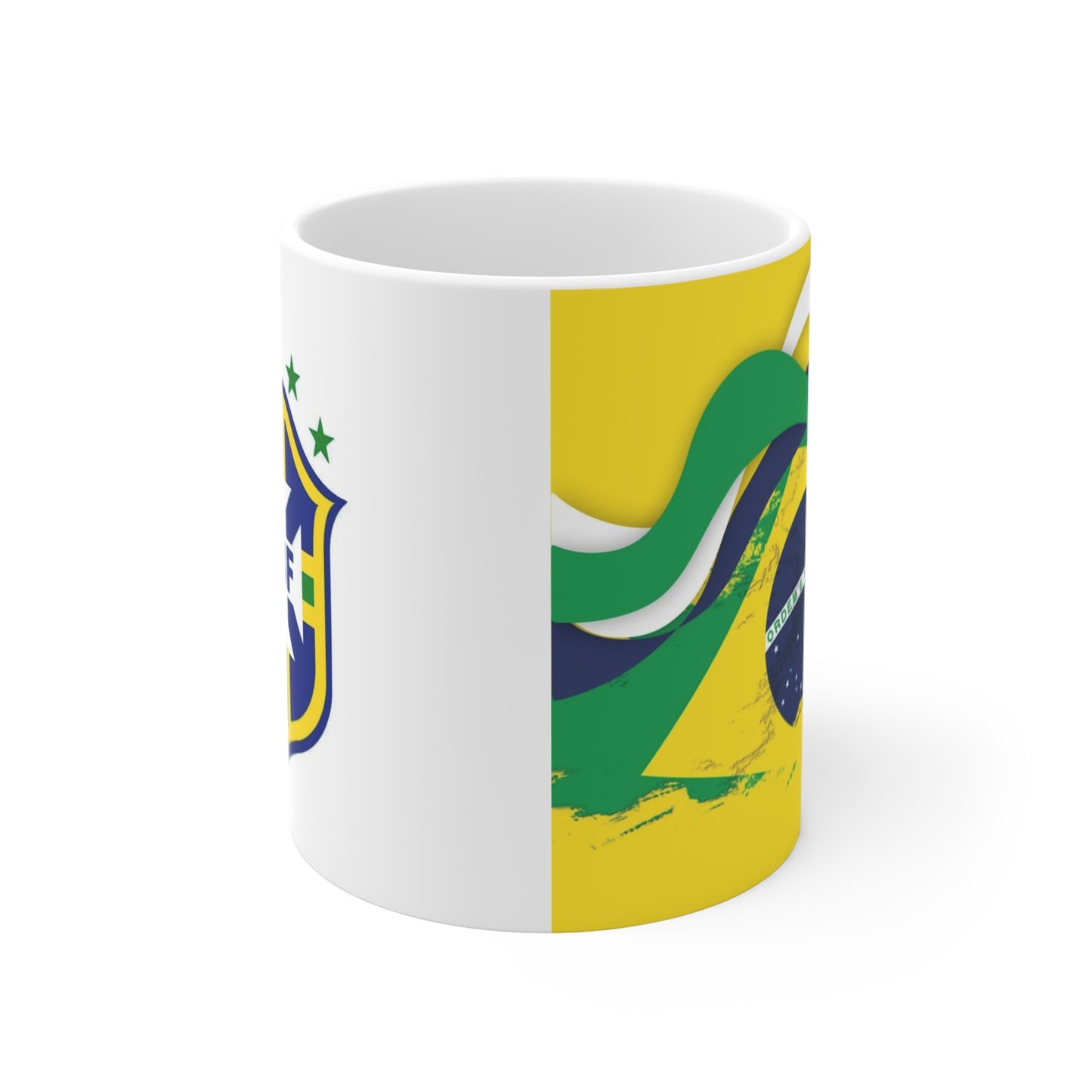 Brazil Football Crest 11oz Mug – CBF Shield Soccer Fan Coffee Cup