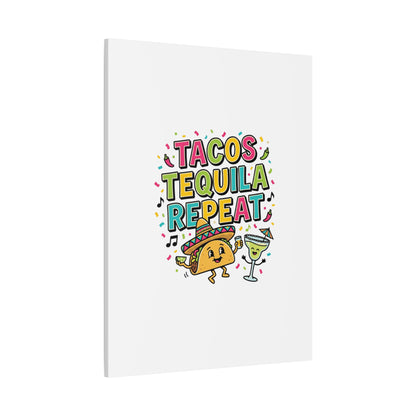 Tacos Tequila Repeat Canvas | Cinco de Mayo party wall art