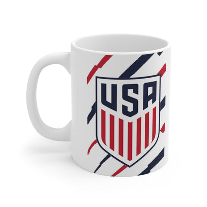 USA Shield 11oz Coffee Mug – Patriotic Red White Blue Drinkware